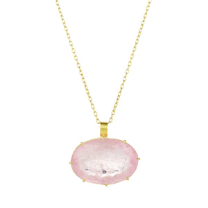 Rosanne Pugliese 18k Oval Pink Tourmaline Pendant (Pendant Only) | Quadrum Gallery