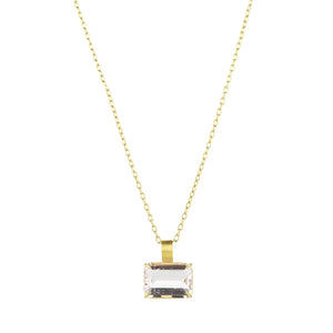 Rosanne Pugliese 18k Emerald Cut Morganite Pendant (Pendant Only) | Quadrum Gallery