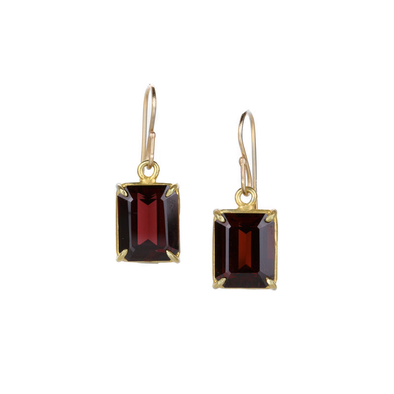 Rosanne Pugliese Drop Earrings with Emerald Cut Garnets | Quadrum Gallery