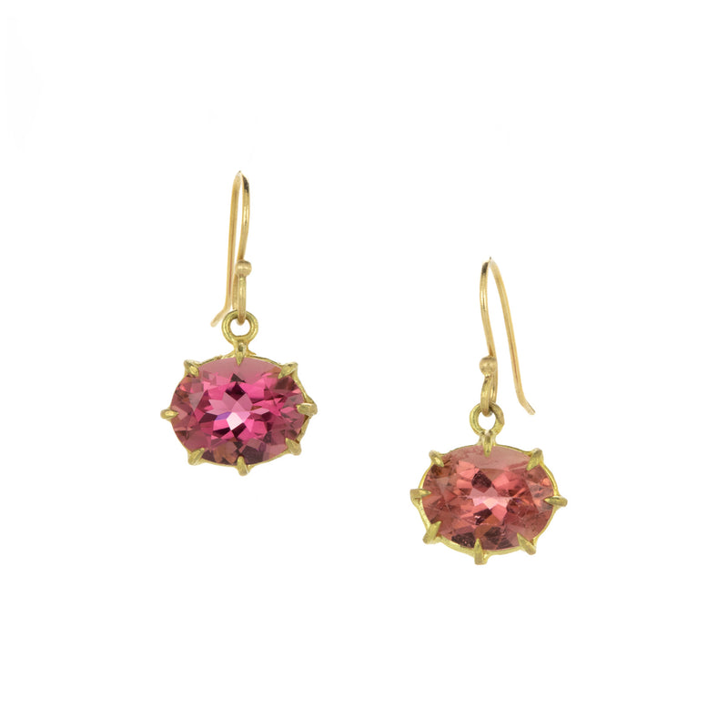 Rosanne Pugliese 18k Oval Pink Tourmaline Drop Earrings | Quadrum Gallery