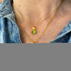Rosanne Pugliese Mini Oval Peridot Gem Pendant (Pendant Only) | Quadrum Gallery
