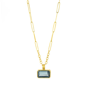 Rosanne Pugliese Emerald Cut Blue Topaz Pendant (Pendant Only) | Quadrum Gallery