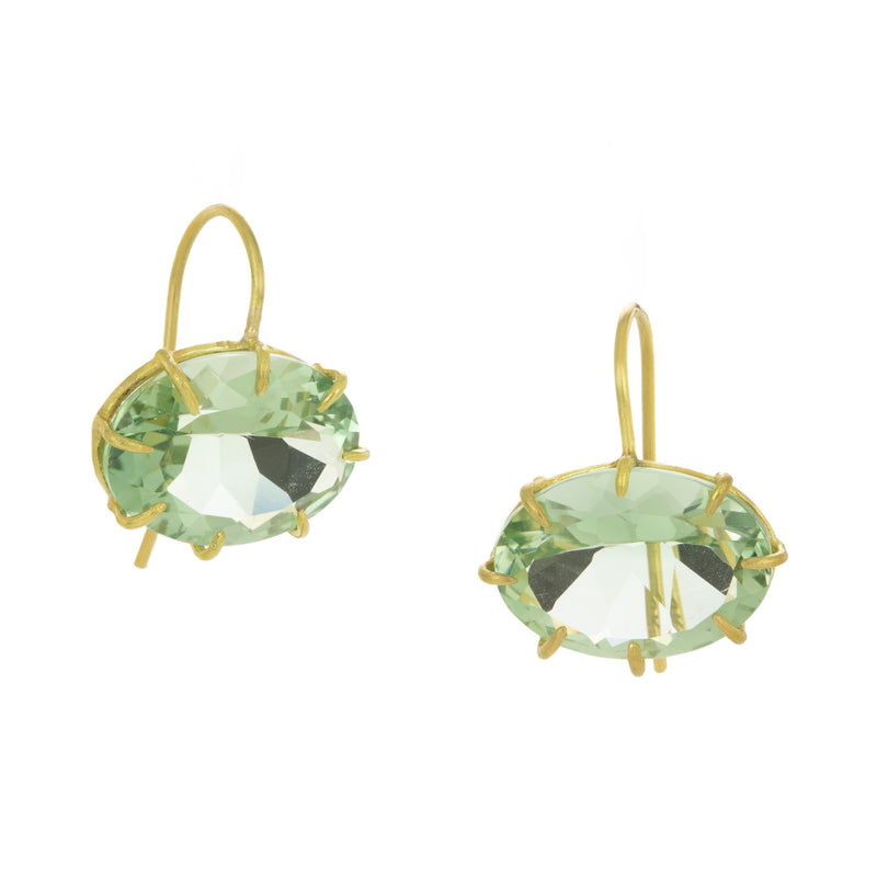Rosanne Pugliese Oval Faceted Green Amethyst Drop Earrings | Quadrum Gallery