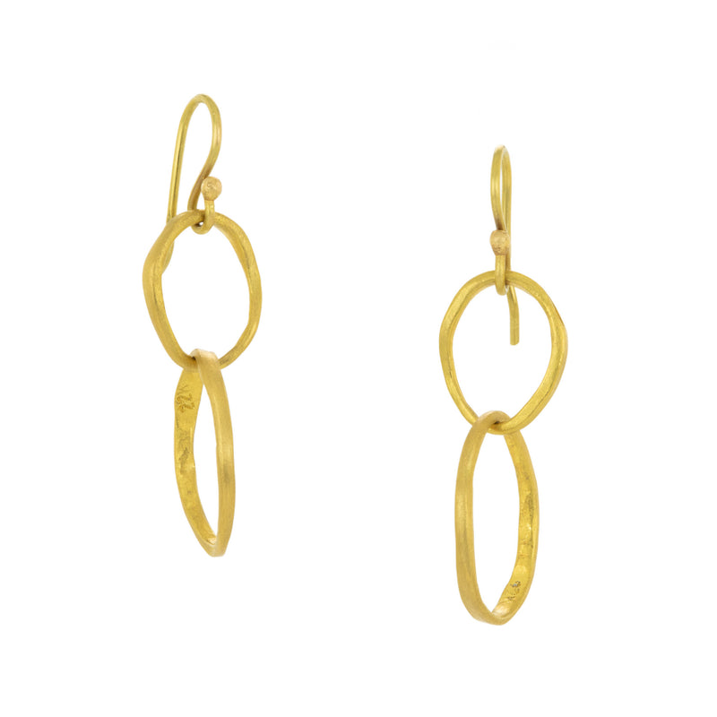Rosanne Pugliese 22k Double Pebble Link Earrings | Quadrum Gallery
