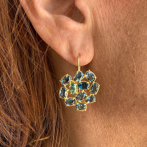 Rosanne Pugliese London Blue Topaz Florette Earrings | Quadrum Gallery