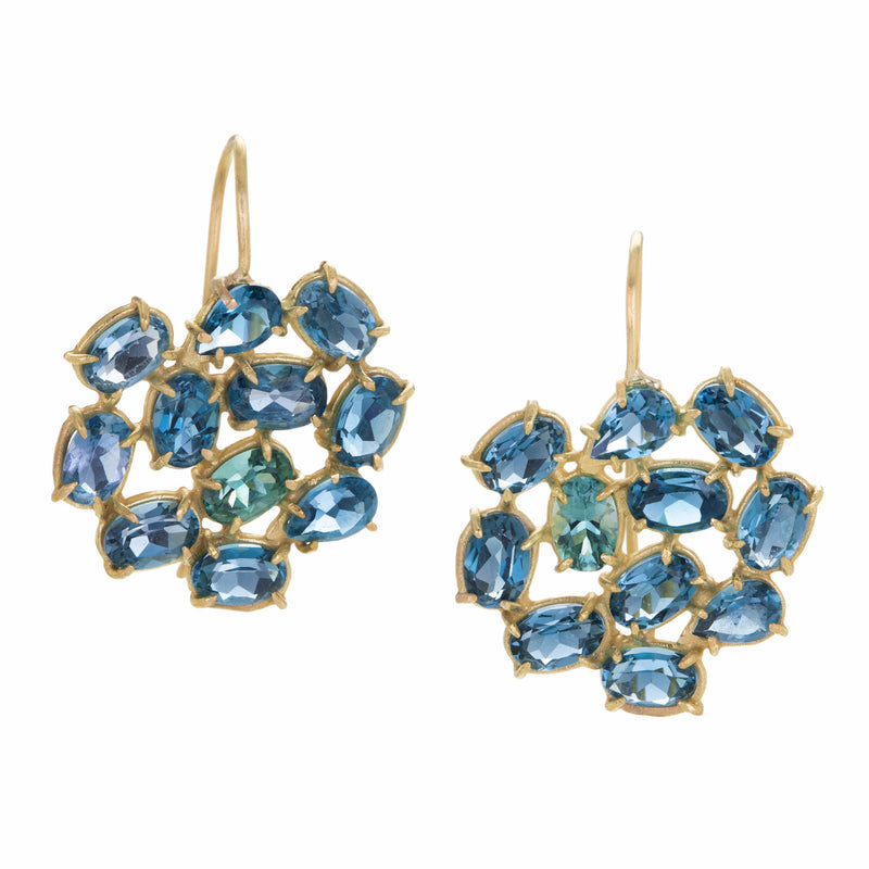 Rosanne Pugliese London Blue Topaz Florette Earrings | Quadrum Gallery