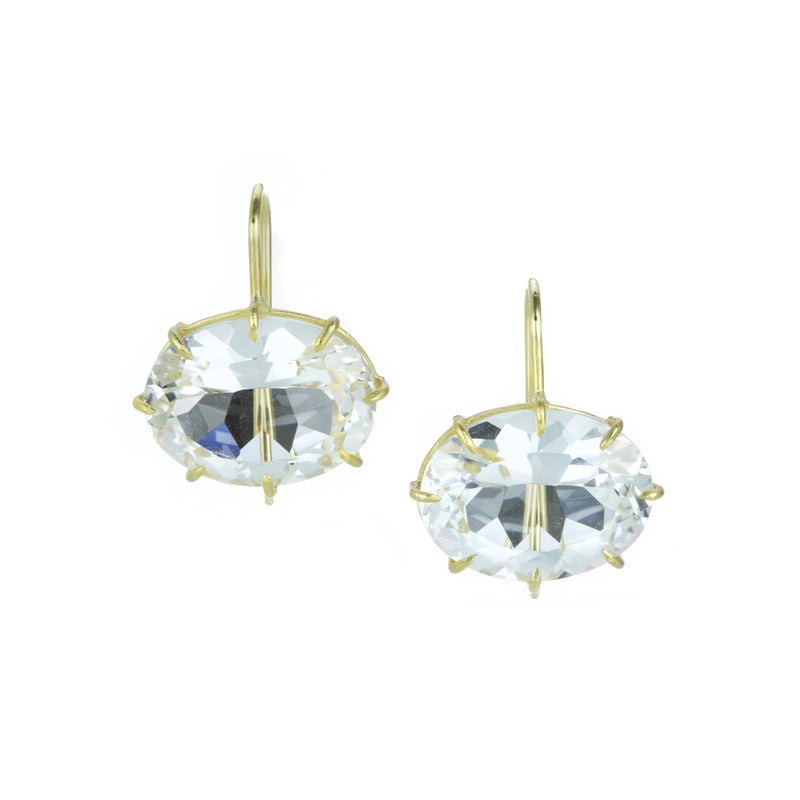 Rosanne Pugliese 18k Oval White Topaz  Drop Earrings | Quadrum Gallery