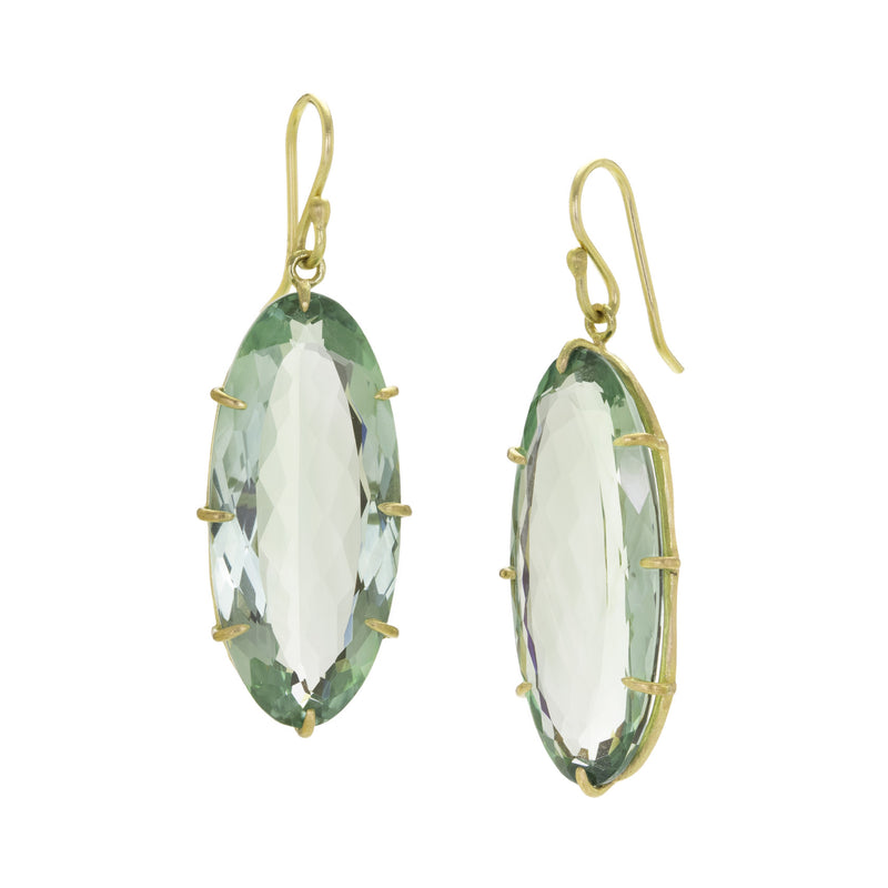 Rosanne Pugliese Elongated Oval Green Amethyst Earrings | Quadrum Gallery