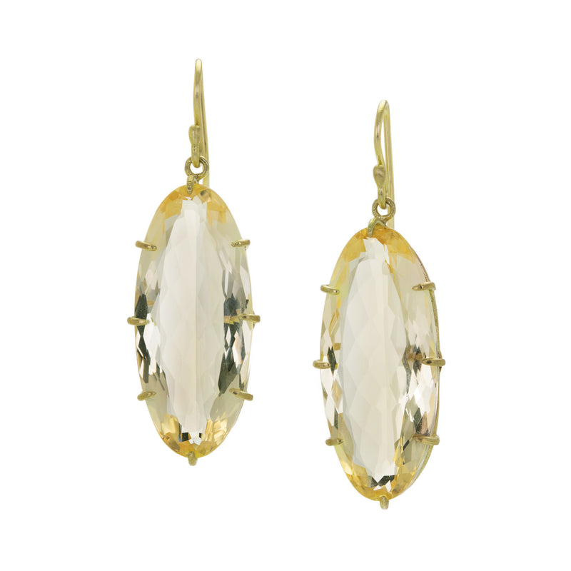Rosanne Pugliese Elongated Oval Citrine Earrings | Quadrum Gallery