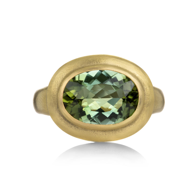 Rosanne Pugliese 22k Faceted Green Tourmaline Ring | Quadrum Gallery