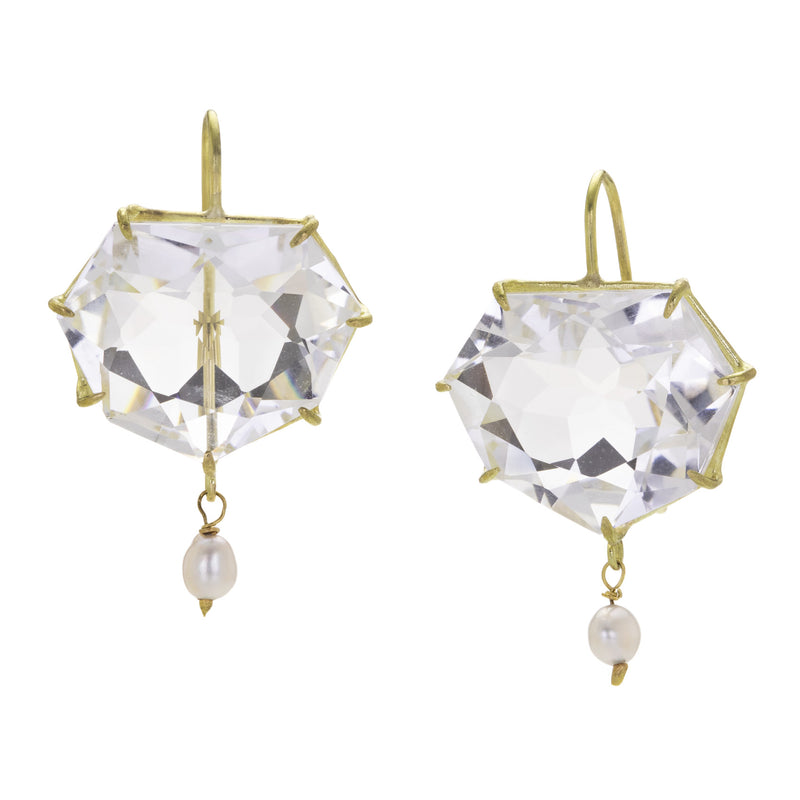 Rosanne Pugliese White Topaz and Keshi Pearl Drop Earrings | Quadrum Gallery