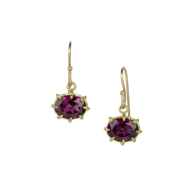Rosanne Pugliese Mini Oval Rhodolite Garnet Drop Earrings | Quadrum Gallery
