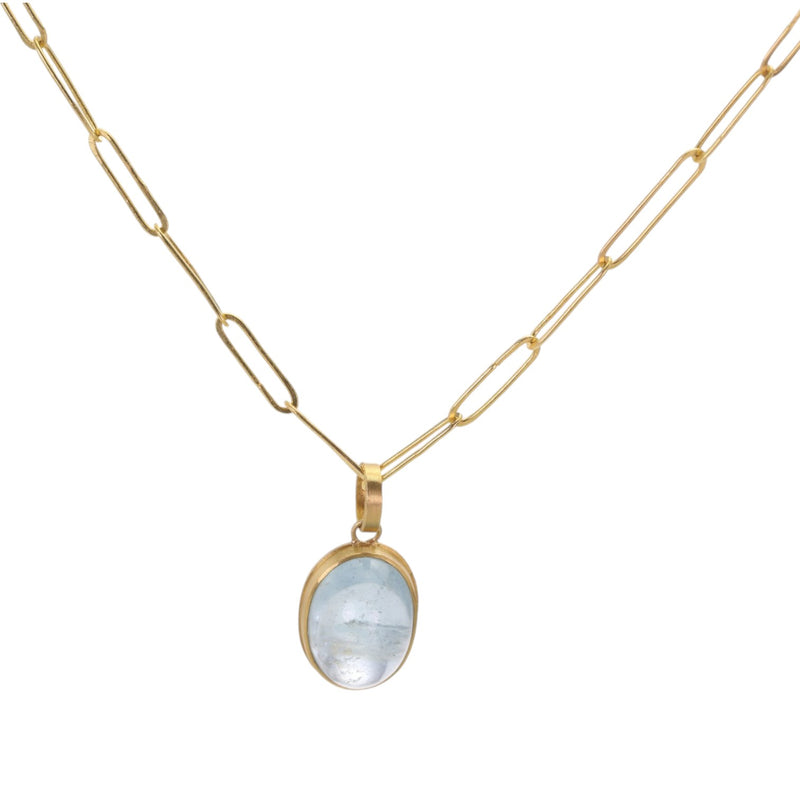 Rosanne Pugliese 22k Oval Aquamarine Pendant (Pendant Only) | Quadrum Gallery