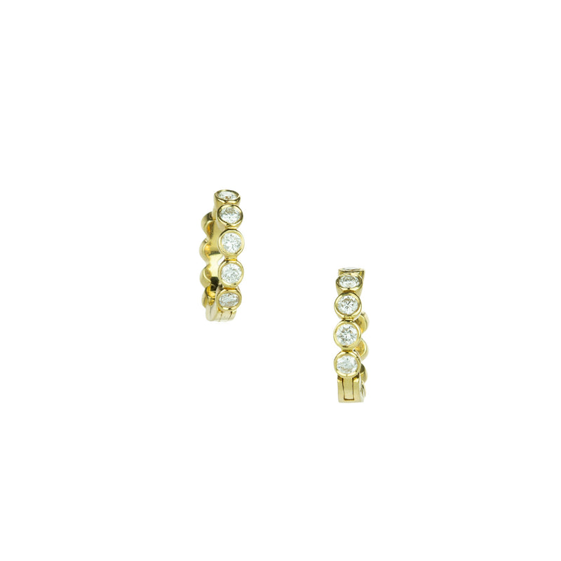 Sethi Couture 18k Yellow Gold Modern Bezel Huggies | Quadrum Gallery