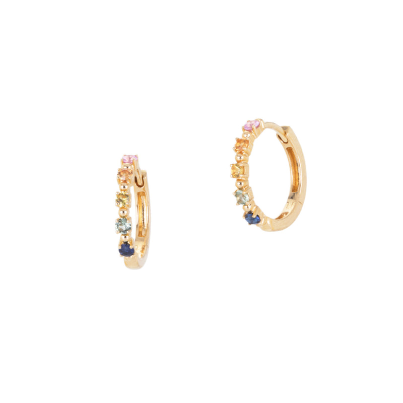Sethi Couture Rainbow Sapphire Hoops | Quadrum Gallery