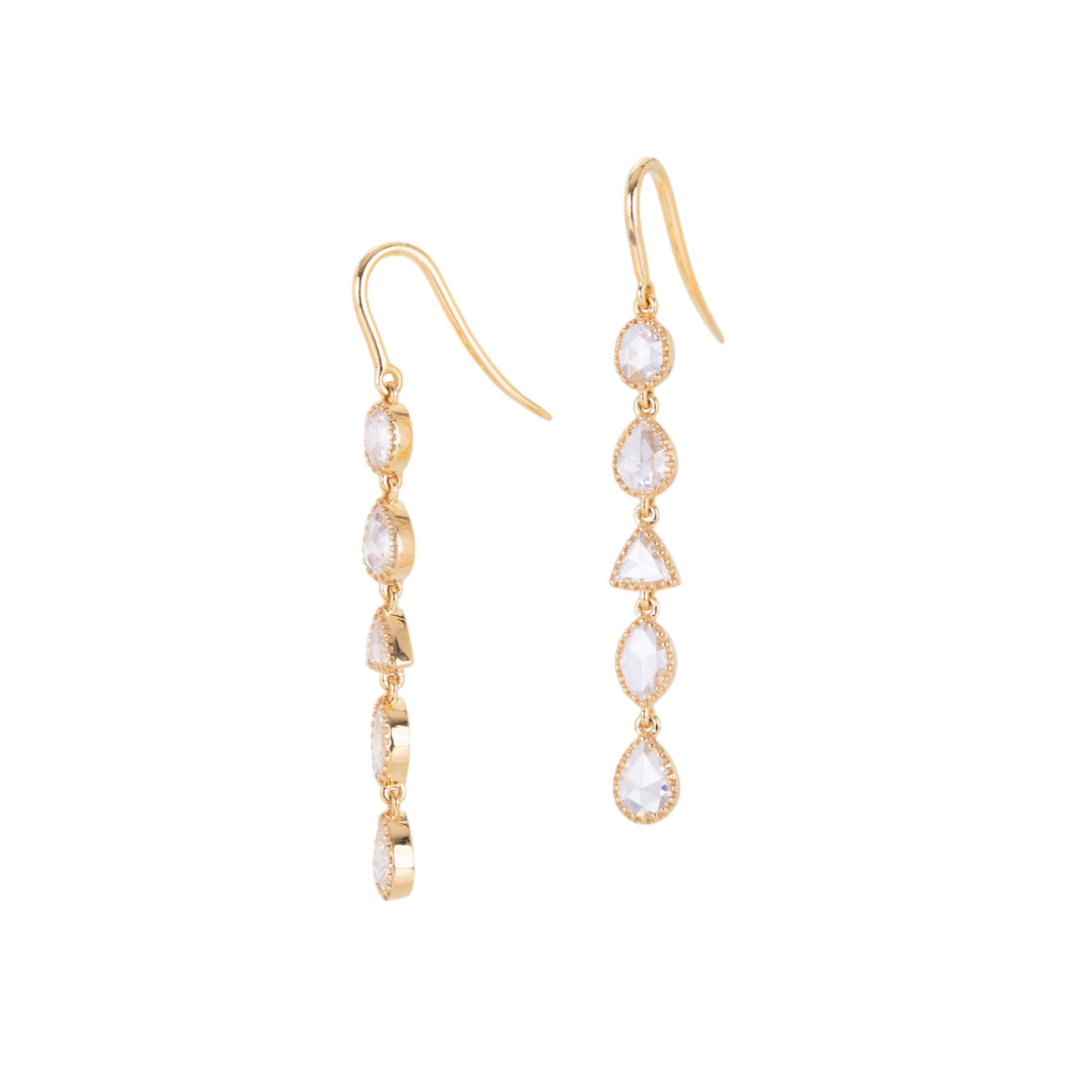 Sethi Couture Leanne White Diamond Linear Drop Earrings | Quadrum Gallery