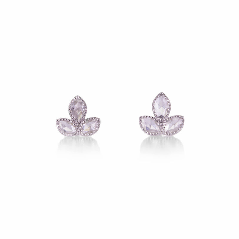 Sethi Couture Lilah Rose Cut White Diamond Studs | Quadrum Gallery