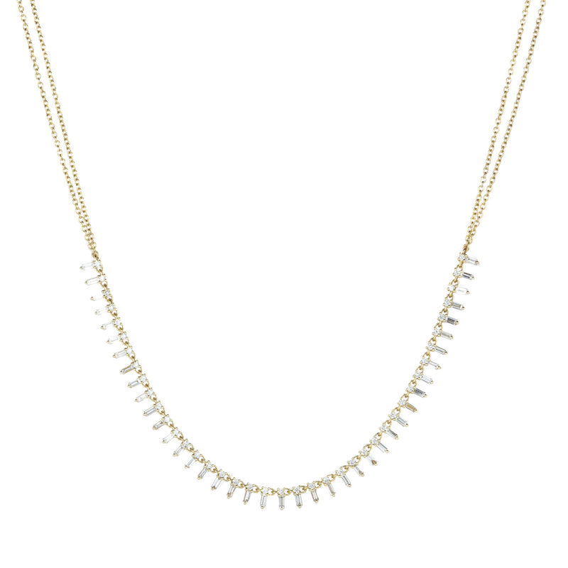 Sethi Couture Zeena Baguette White Diamond Necklace | Quadrum Gallery