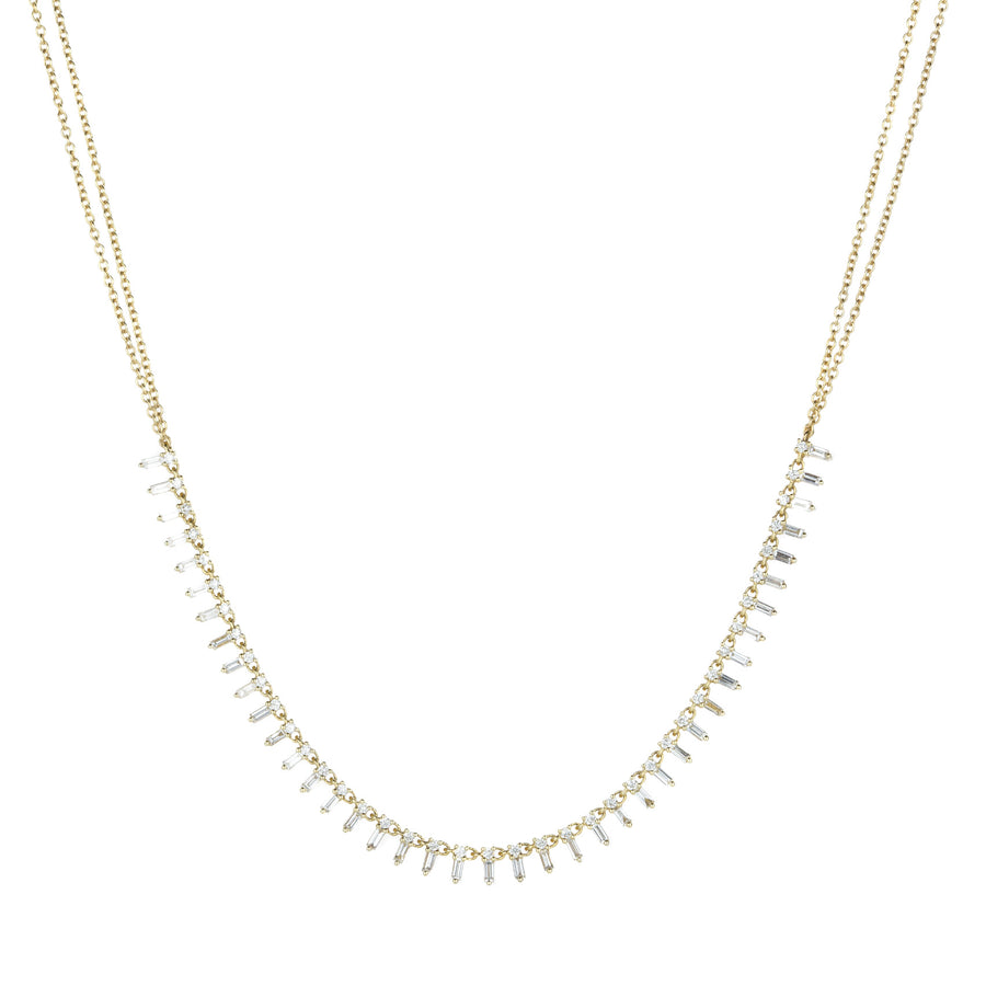 Sethi Couture Zeena Baguette White Diamond Necklace | Quadrum Gallery