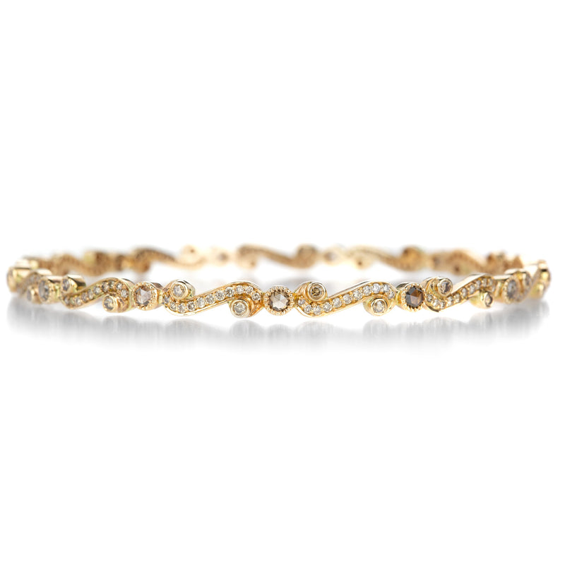 Sethi Couture Brown Diamond Scroll Bangle | Quadrum Gallery