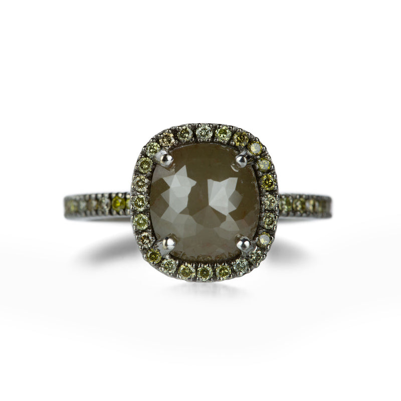 Sethi Couture Opaque Green Diamond Ring | Quadrum Gallery