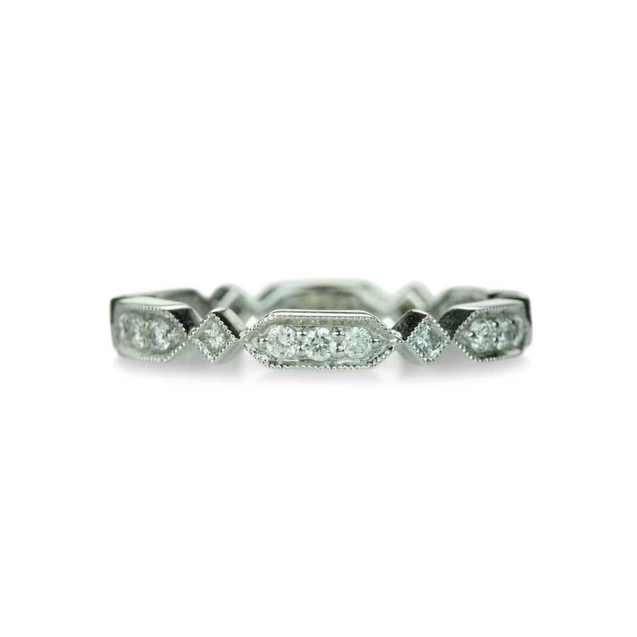 Sethi Couture Round and Princess Cut Diamond Antique Band | Quadrum Gallery