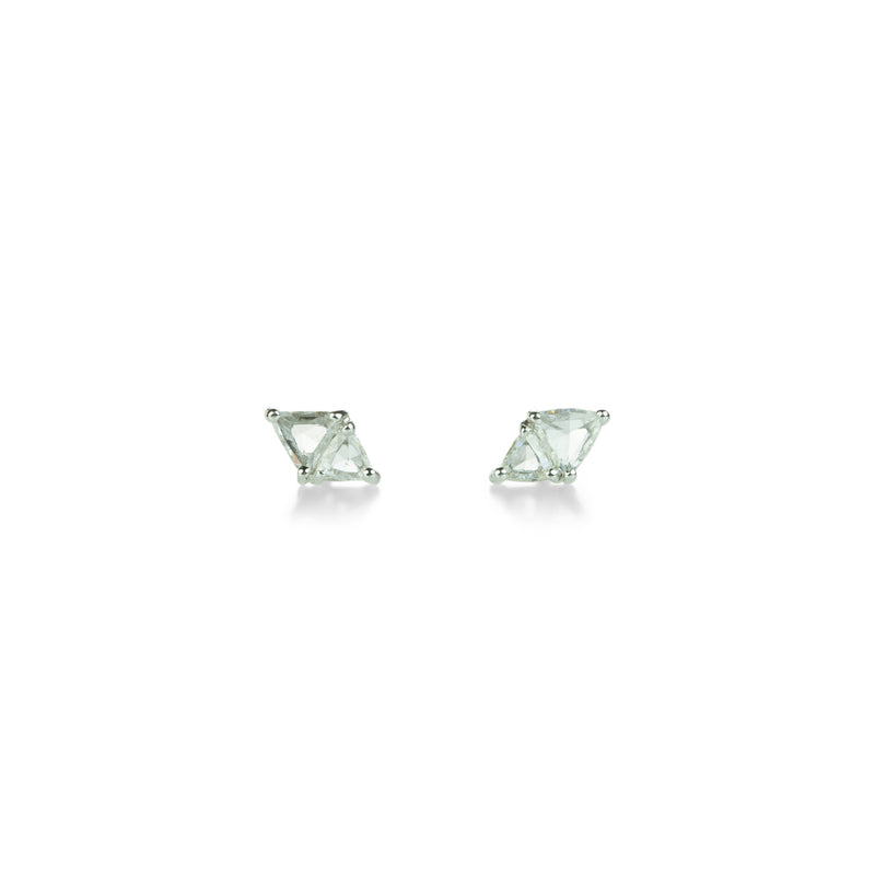 Sethi Couture Duet Trillion White Rose Cut Diamond Studs | Quadrum Gallery