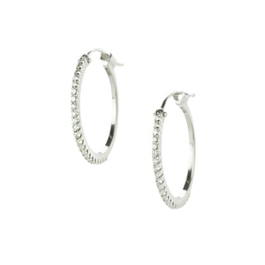 Sethi Couture Simple Elegance Diamond Hoop Earrings  | Quadrum Gallery