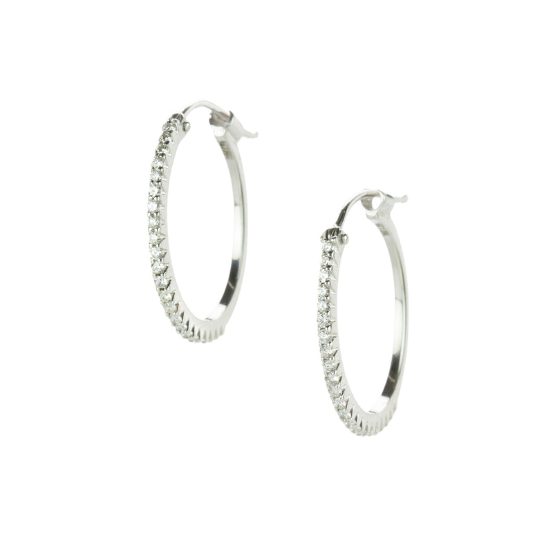 Sethi Couture Simple Elegance Diamond Hoop Earrings  | Quadrum Gallery