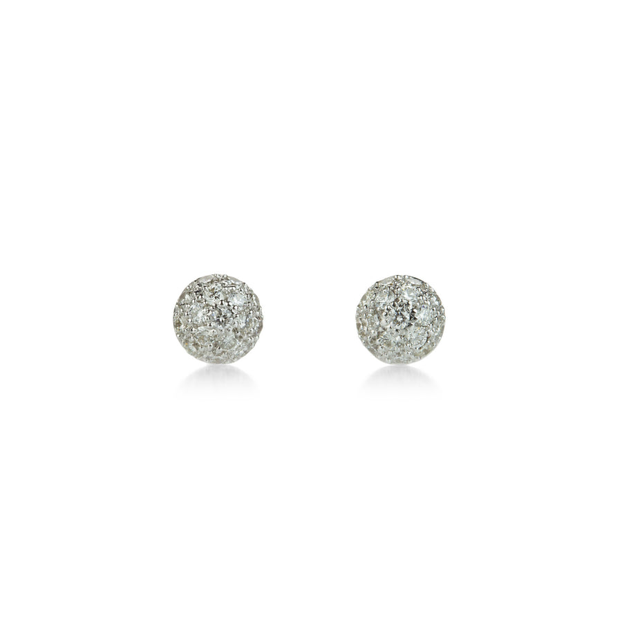 Sethi Couture White Gold Disco Ball Stud Earrings  | Quadrum Gallery