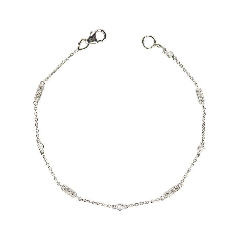 Sethi Couture White Diamond Barrel Bead Bracelet | Quadrum Gallery