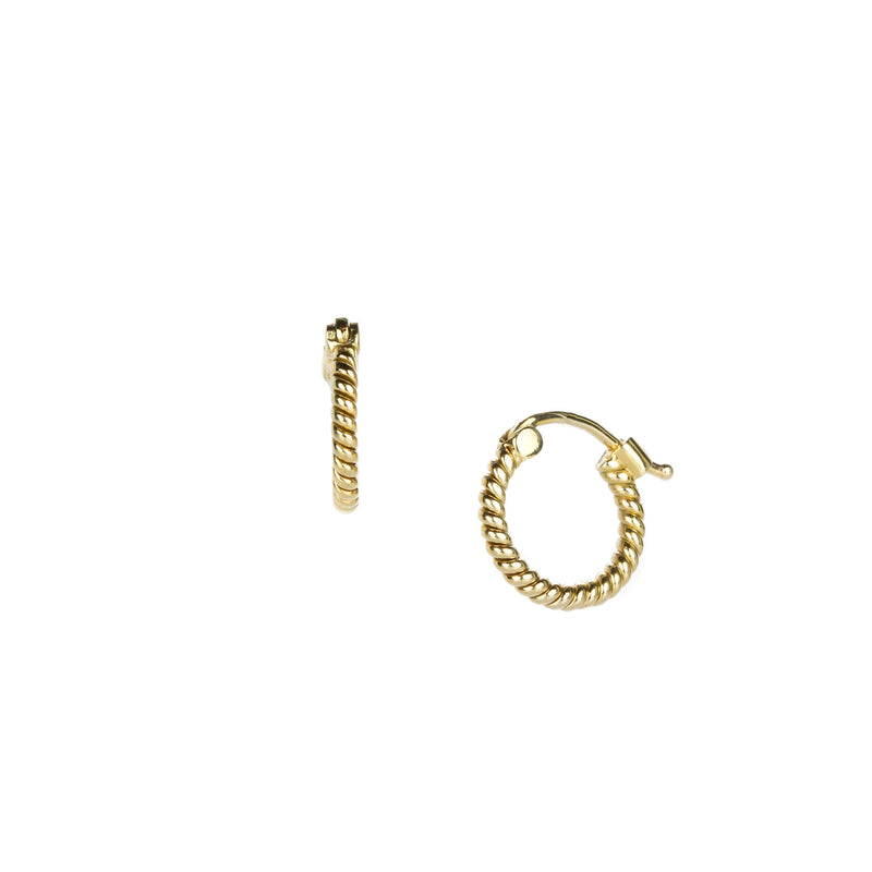 Sethi Couture Mini 18k Yellow Gold Rope Hoops | Quadrum Gallery