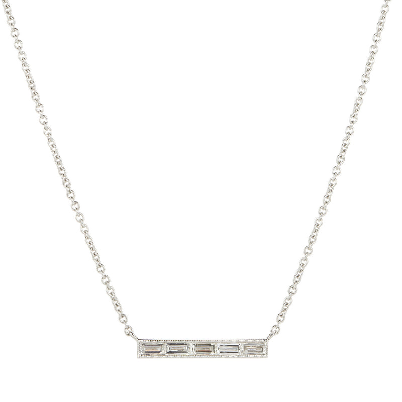 Sethi Couture Silhouette Baguette Diamond Pendant Necklace | Quadrum Gallery