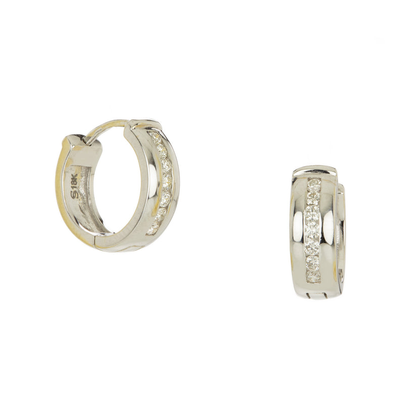 Sethi Couture Nova White Diamond Huggies | Quadrum Gallery