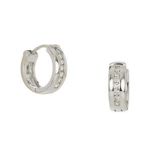 Sethi Couture Nova White Diamond Huggies | Quadrum Gallery