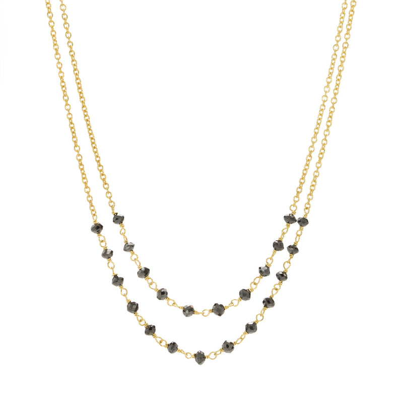 Sethi Couture 18k Jillian Black Diamond Double Strand Necklace | Quadrum Gallery