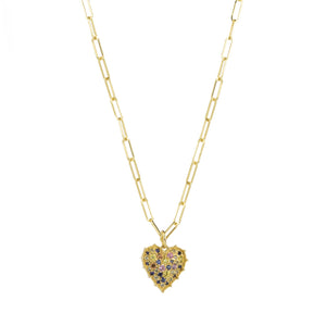 Sethi Couture Rainbow Sapphire Heart Pendant | Quadrum Gallery