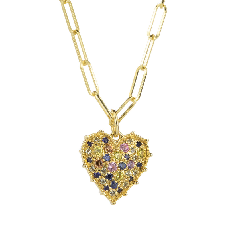 Sethi Couture Rainbow Sapphire Heart Pendant | Quadrum Gallery