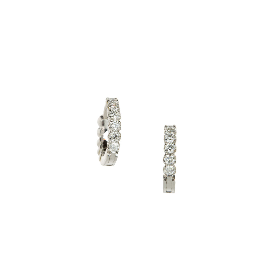 Sethi Couture 18k White Gold Zelda Huggies | Quadrum Gallery