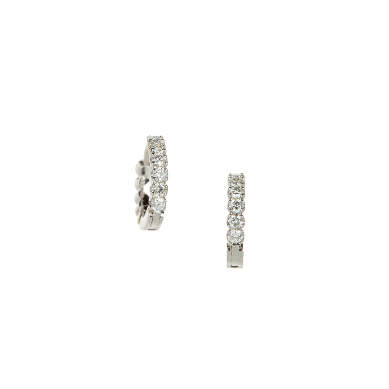 Sethi Couture 18k White Gold Zelda Huggies | Quadrum Gallery