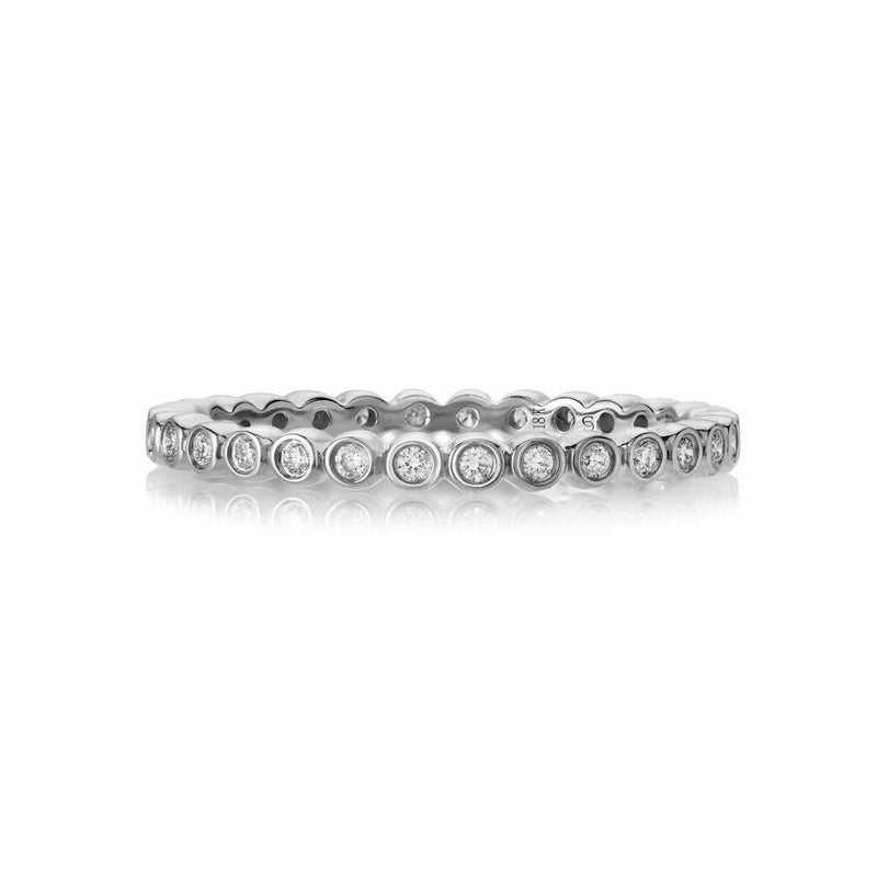 Sethi Couture 18k White Gold and Diamond Mini Bezel Band  | Quadrum Gallery