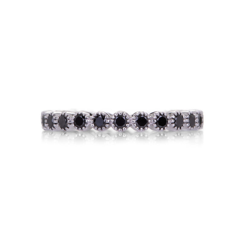 Sethi Couture 18k White Gold Bezel Set Black Diamond Band | Quadrum Gallery