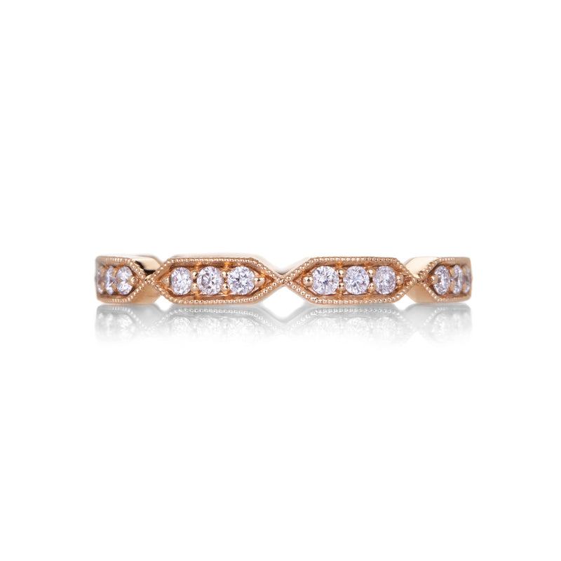 Sethi Couture Rose Gold Deco White Diamond Band | Quadrum Gallery
