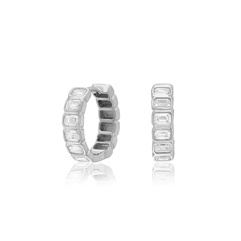 Sethi Couture White Gold Nea Diamond Hoops | Quadrum Gallery