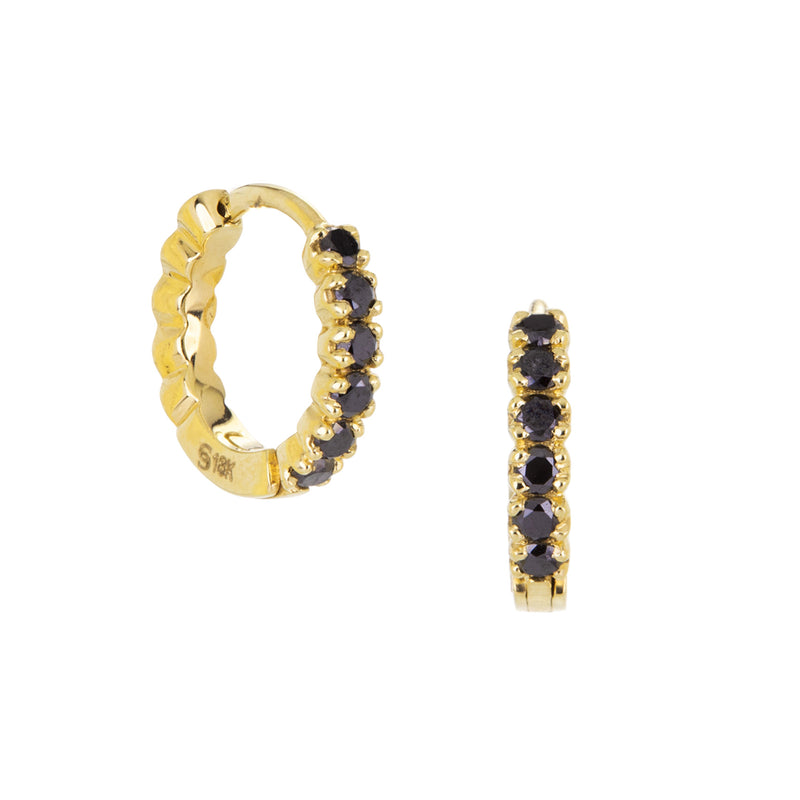 Sethi Couture Zelda Black Diamond Huggies | Quadrum Gallery