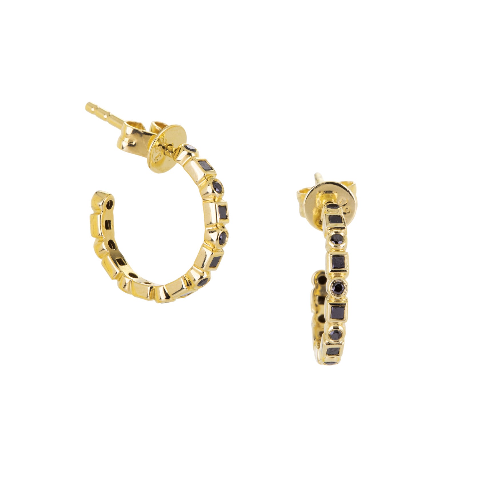 Sethi Couture Kate Black Diamond Mini Hoops | Quadrum Gallery