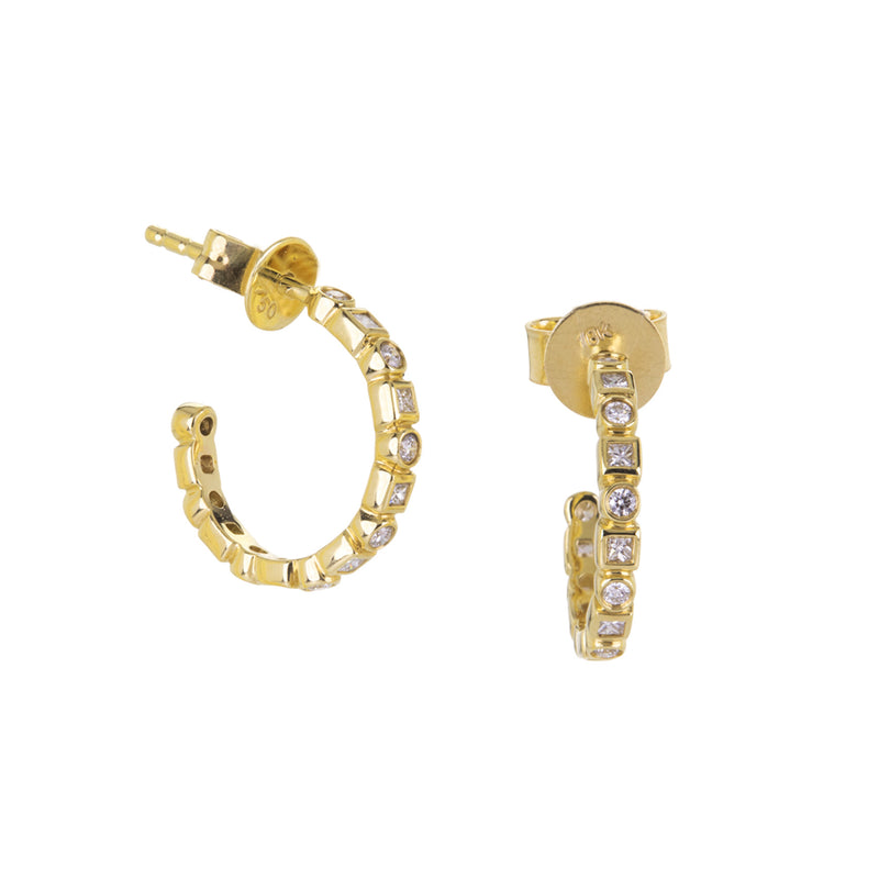 Sethi Couture Kate White Diamond Mini Hoops | Quadrum Gallery