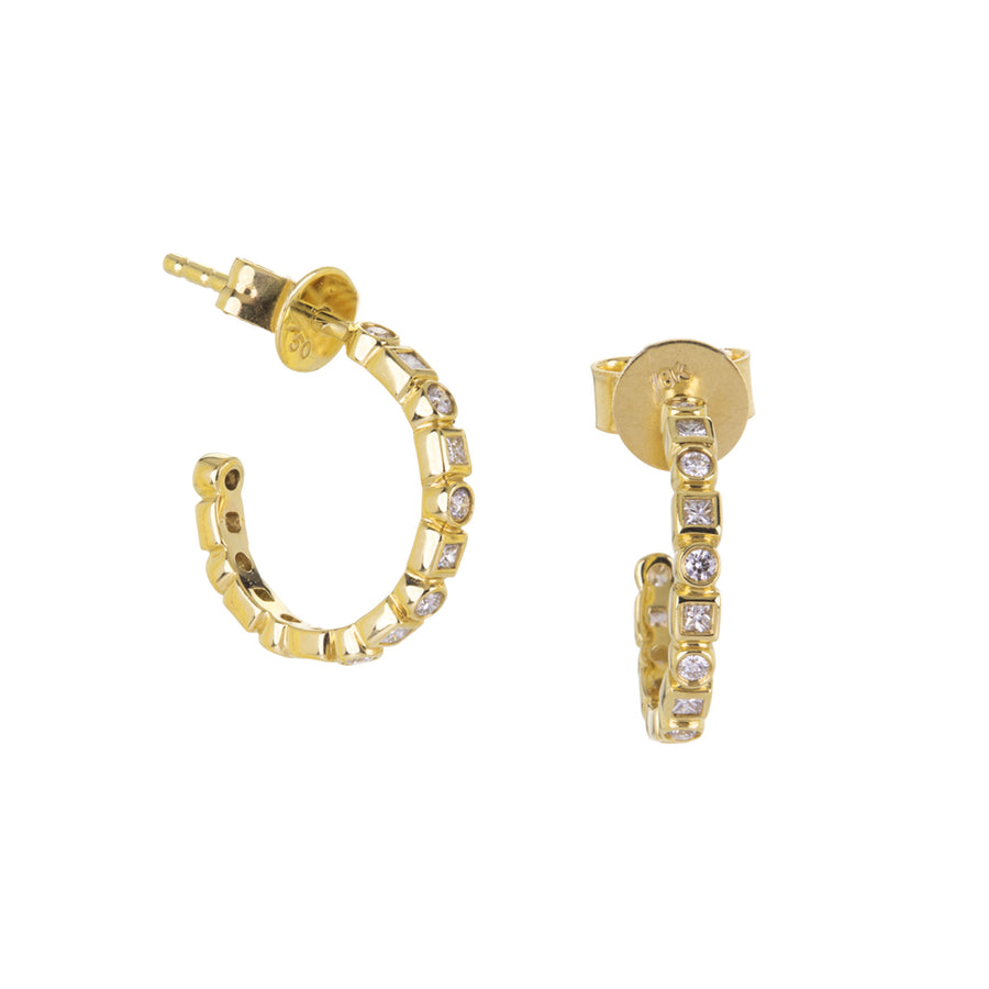 Sethi Couture Kate White Diamond Mini Hoops | Quadrum Gallery