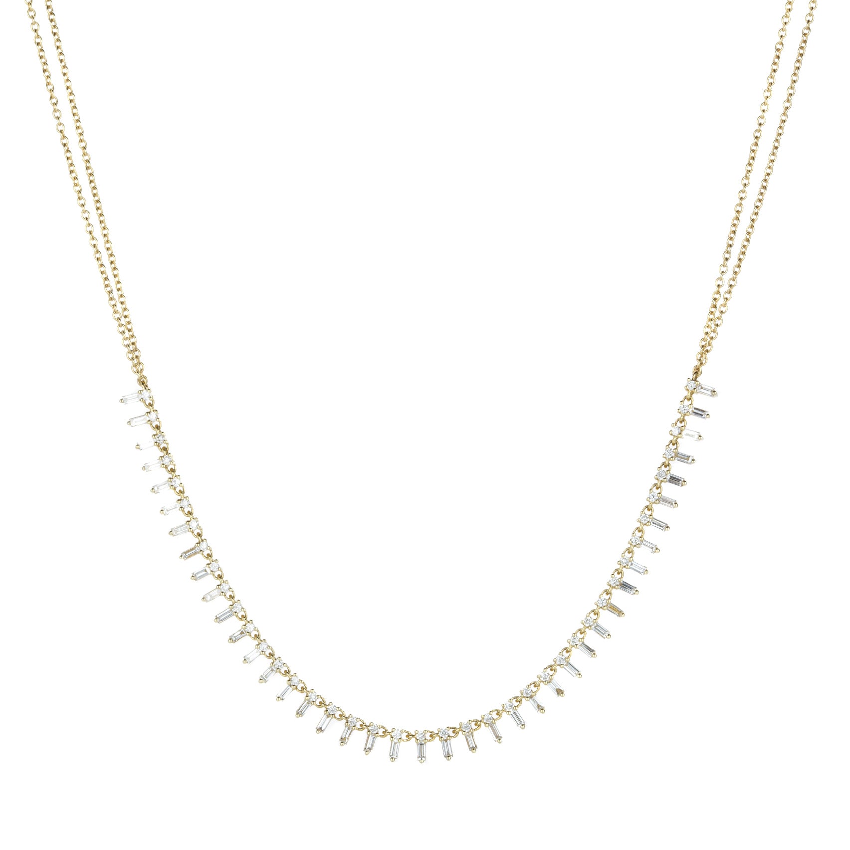 Sethi Couture Zeena Baguette Diamond Necklace | Quadrum Gallery