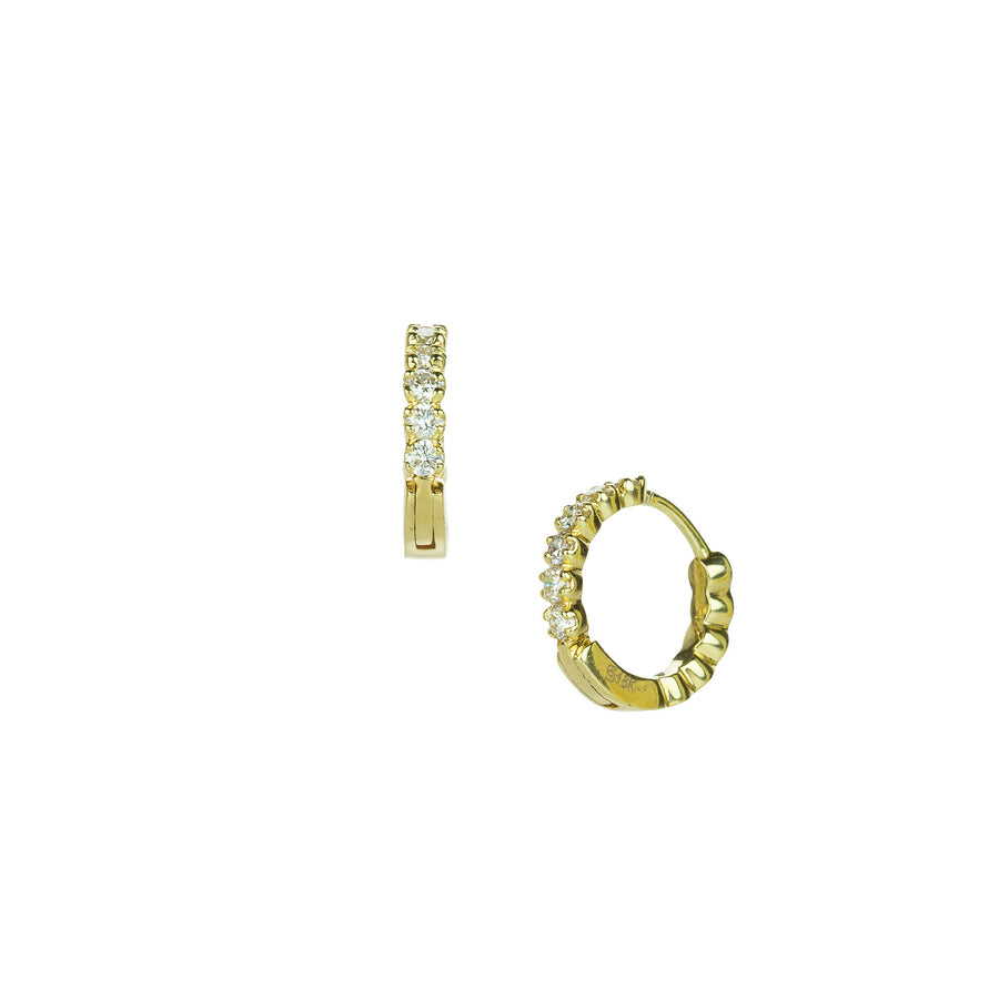 Sethi Couture 18k Zelda White Diamond Huggies | Quadrum Gallery